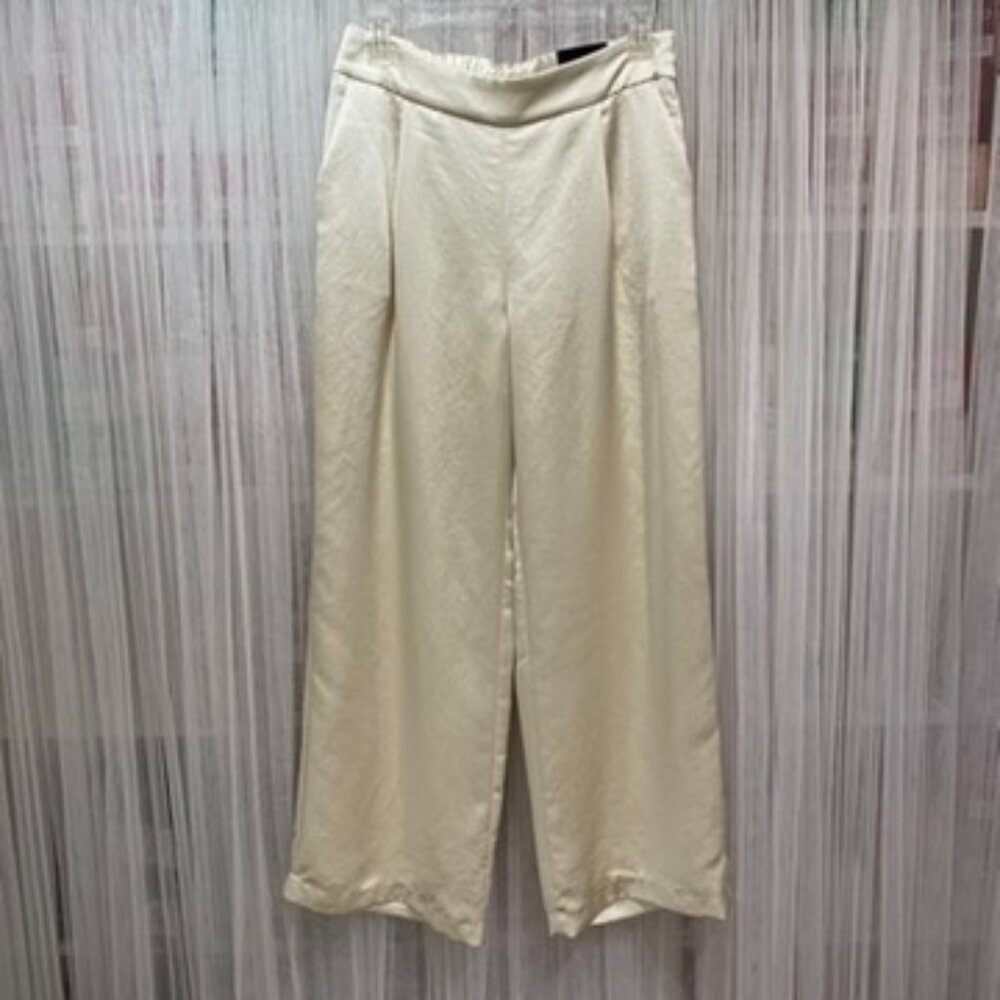 Express Elegant Cream Wide Leg Pants